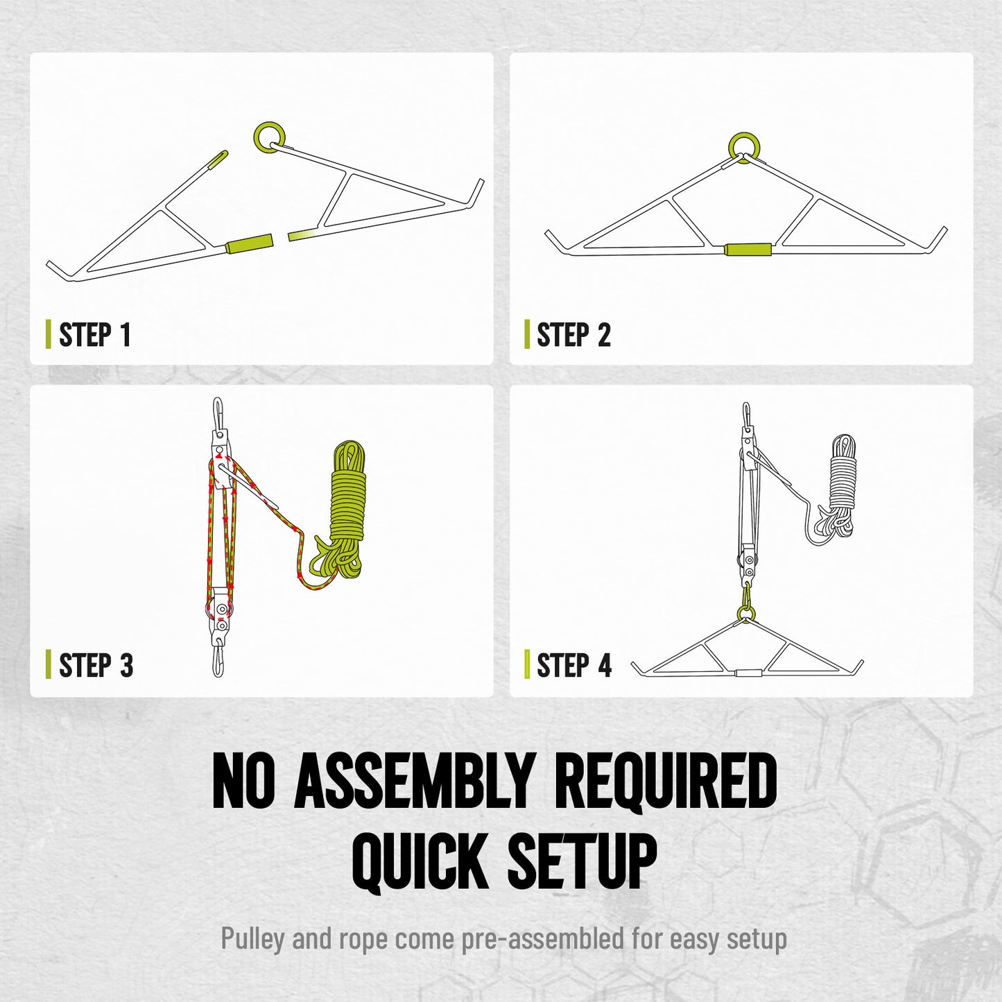 Portable Game Hanger Gambrel with ‎Carabiner - 700LBS