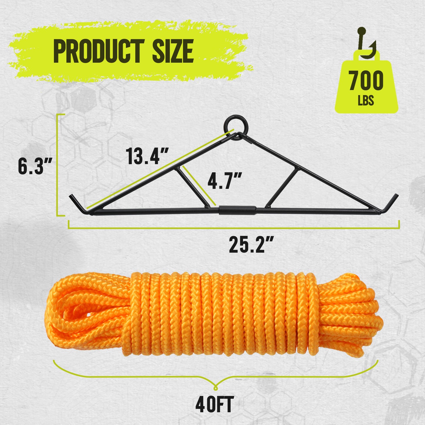 Portable Game Hanger Gambrel with ‎Carabiner - 700LBS