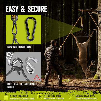 Portable Game Hanger Gambrel with ‎Carabiner - 700LBS