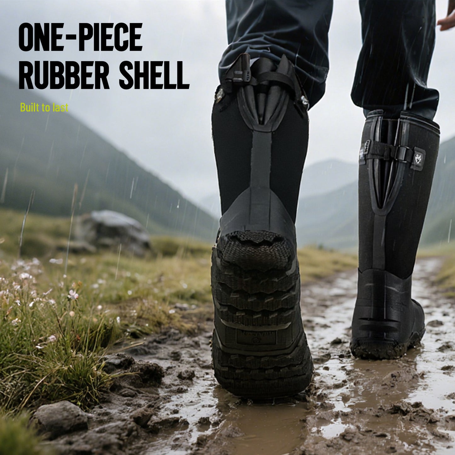 Waterproof Hunting Boots - Insulated Neoprene Rubber with Steel Shank