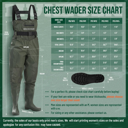 Waterproof Fishing Hunting Chest Waders for Men & Women