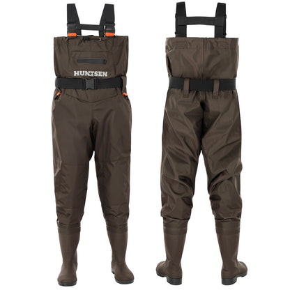 Waterproof Fishing Hunting Chest Waders for Men & Women - Brown