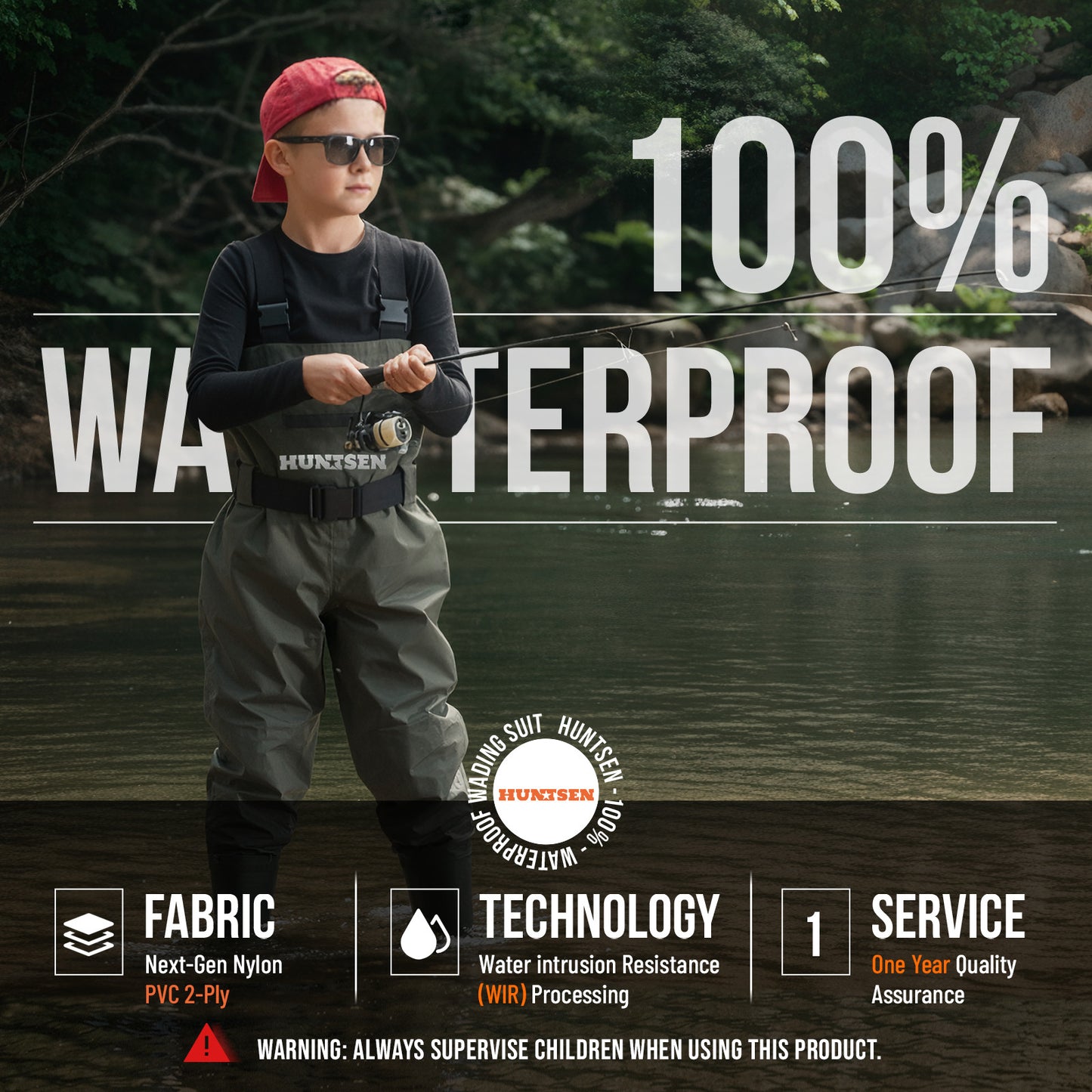 Waterproof Fishing Hunting Chest Waders for Kids