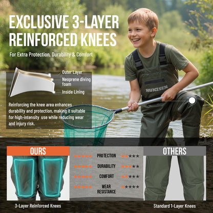 Waterproof Fishing Hunting Chest Waders for Kids