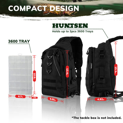 Fishing Tackle Backpack with Rod Holder