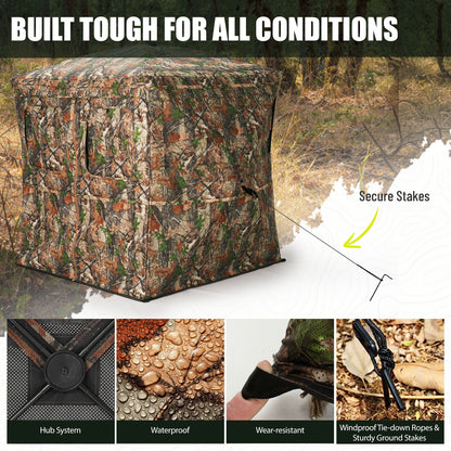 1-2 / 2-3 Person Hunting Blind with Magnetic Full Open Door