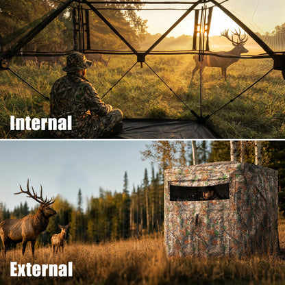 1-2 / 2-3 Person Hunting Blind with Magnetic Full Open Door