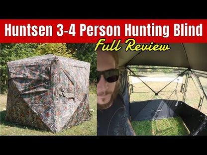 1-4 Person Hunting Blind with Magnetic Full Open Door with Floor Mat