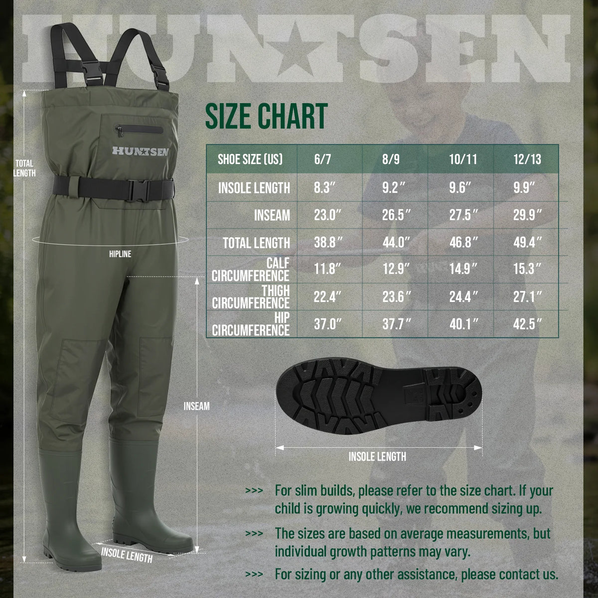 Waterproof Fishing Hunting Chest Waders for Kids